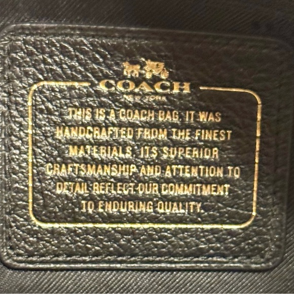 Mini black leather Coach purse. - Picture 4 of 5